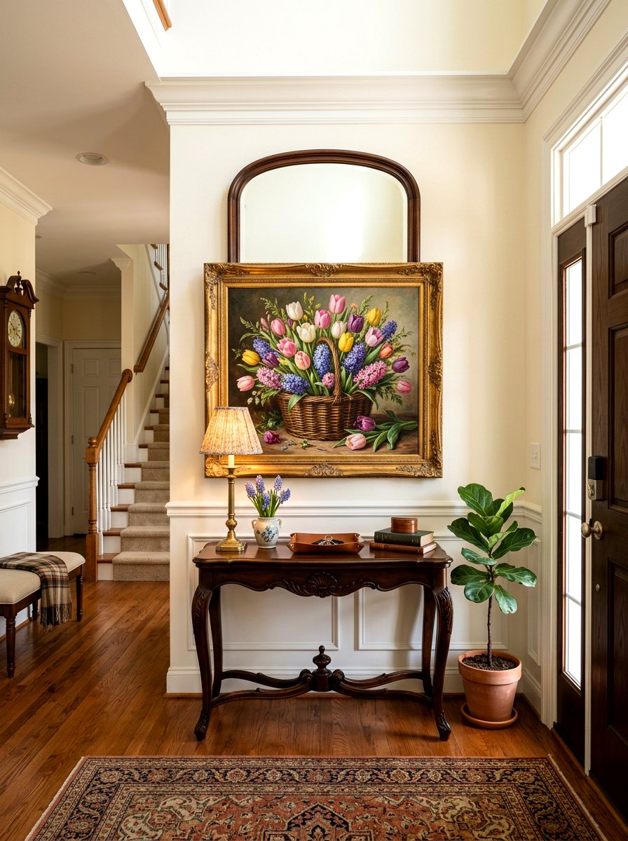 Basket Of Flowers Canvas - 25 Spring Canvas Art Ideas