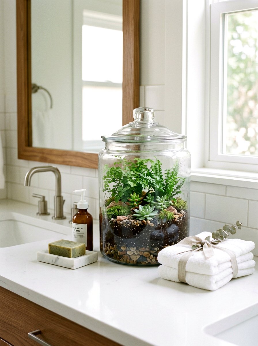 Bathroom Jar Terrarium - 25 Spring Bathroom Jar Ideas