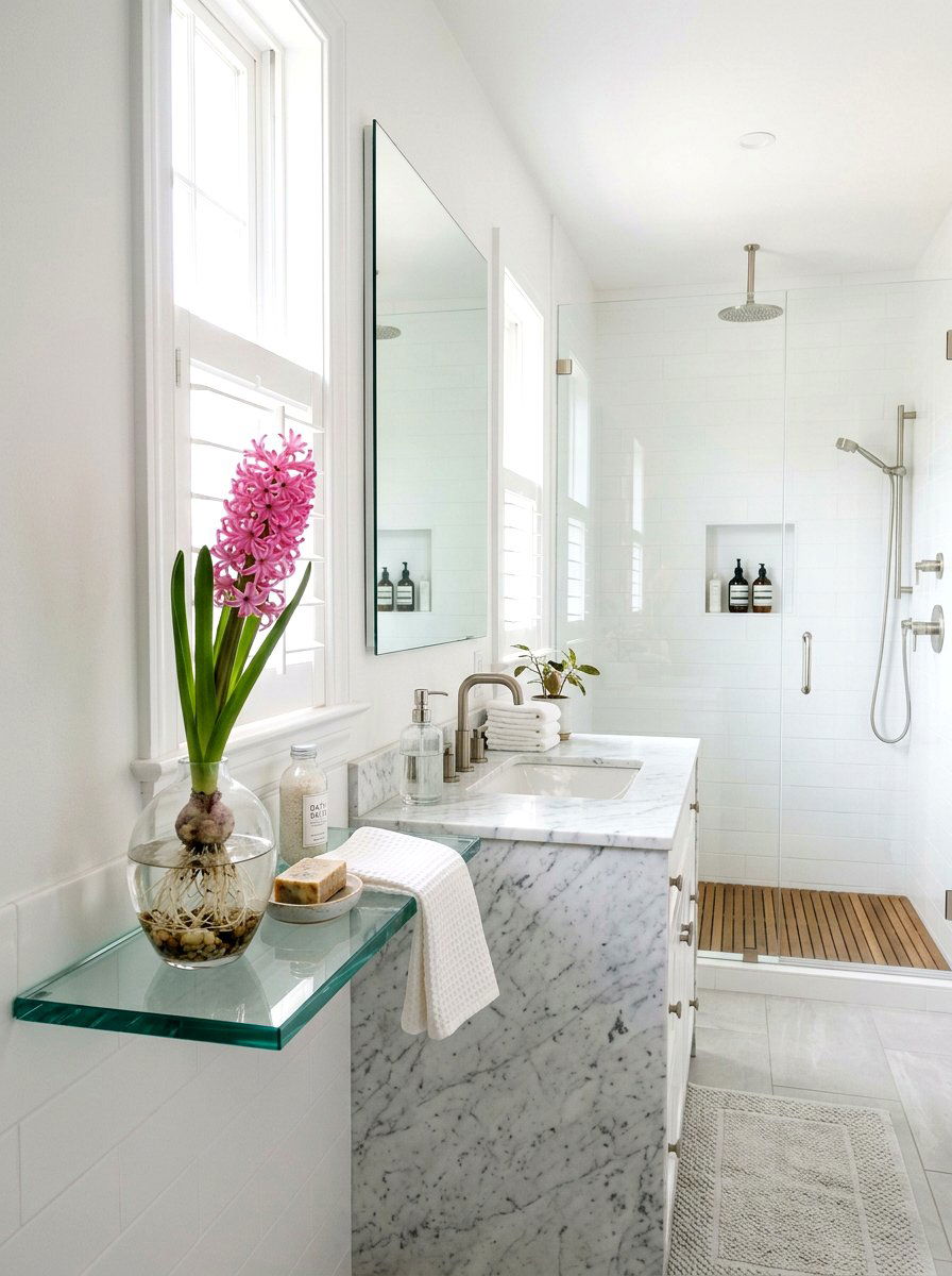 Bathroom Shelf Bulb Vase - 25 Spring Hyacinth Bulb Glass Ideas