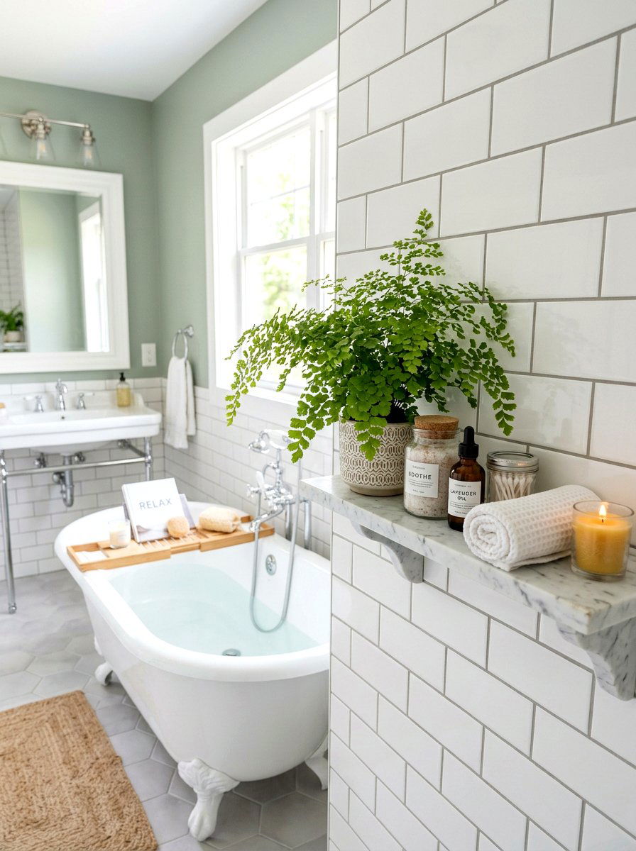 Bathroom Shelf Fern - 25 Spring Fern Decor Ideas