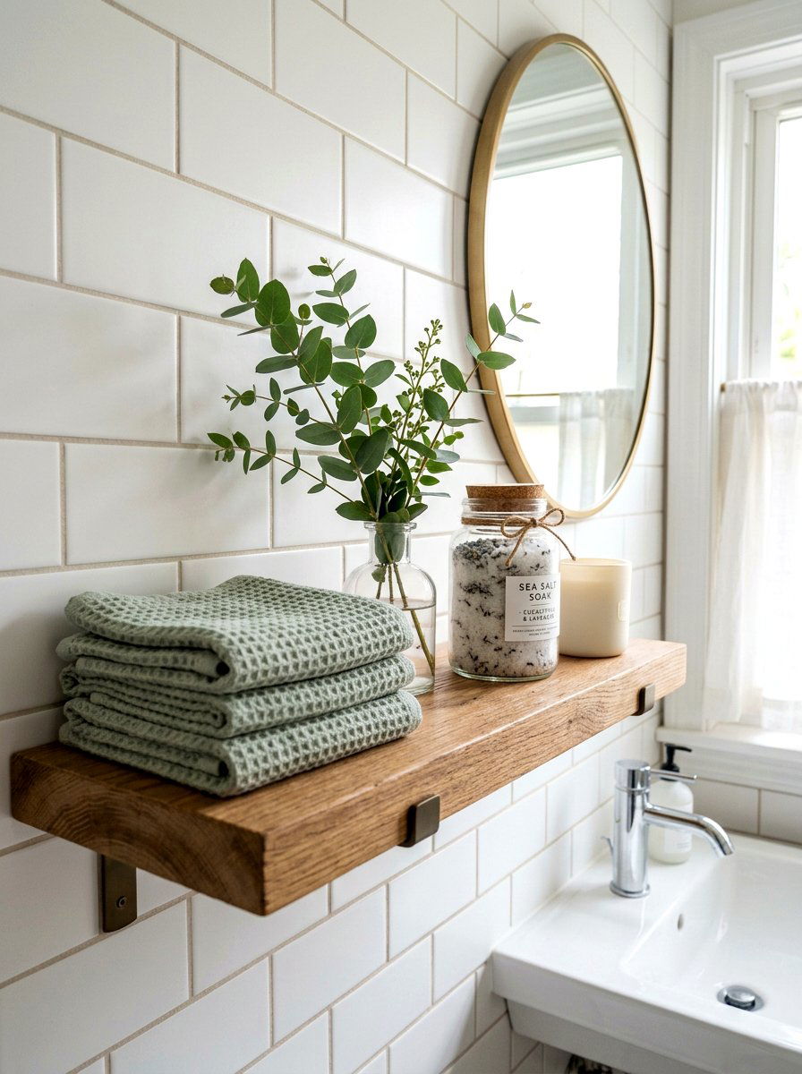 Bathroom Spring Accents - 25 Spring Shelf Vignette Ideas