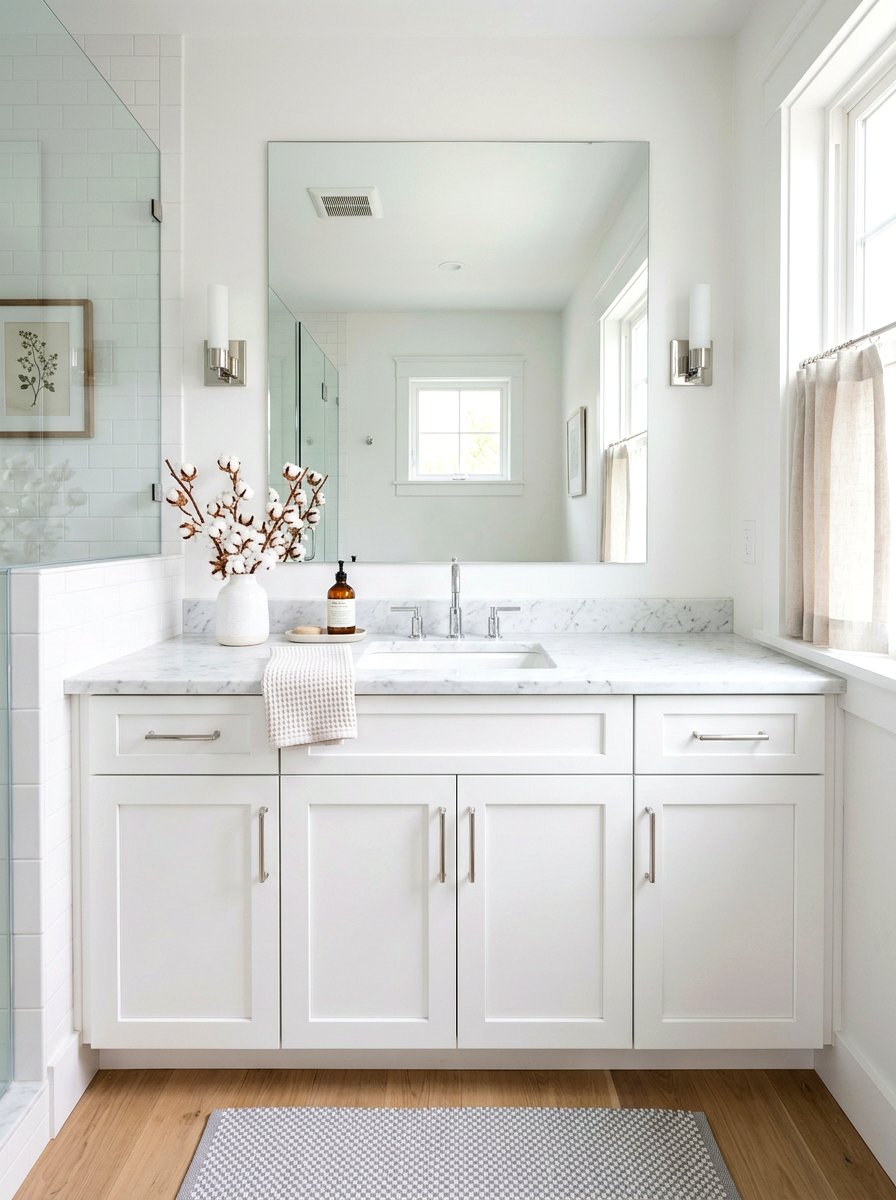 Bathroom Vanity Cotton Stems - 25 Spring Cotton Stem Decor Ideas