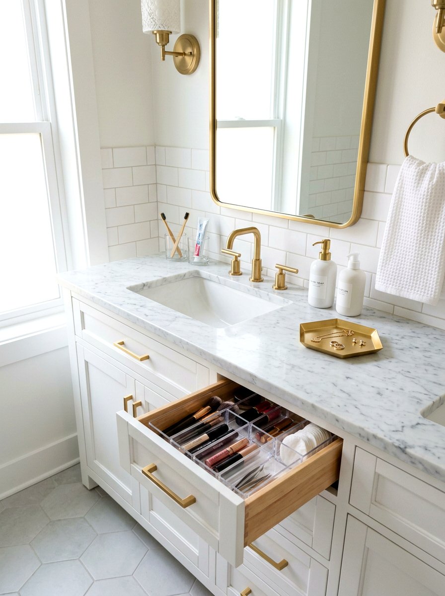 Bathroom Vanity Organization - 25 Spring Cleaning Decor Ideas