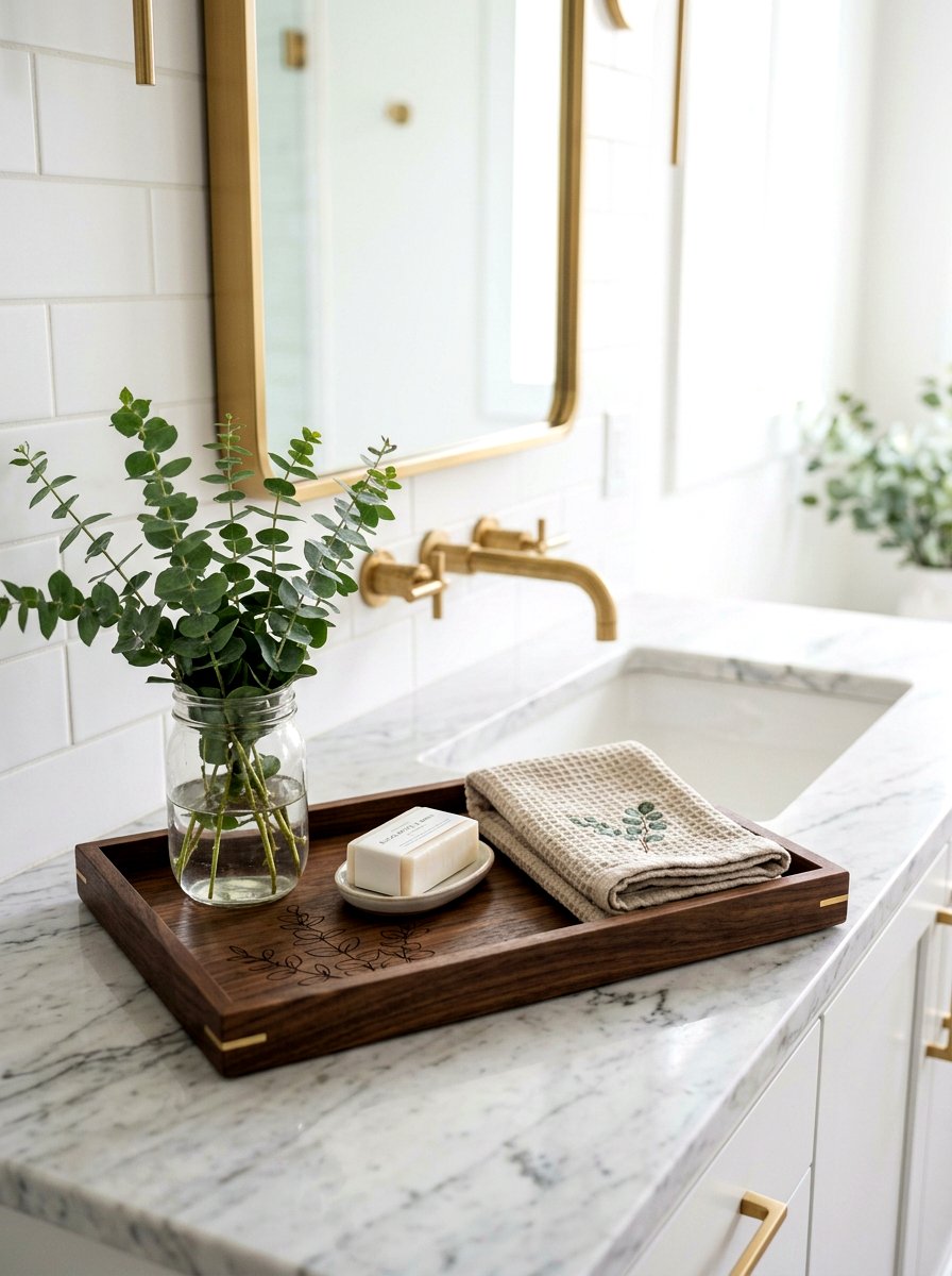 Bathroom Vanity Tray Eucalyptus - 25 Spring Wooden Tray Decor Ideas