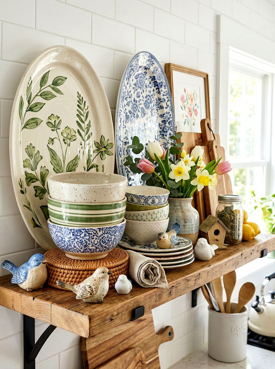 Bathroom shelf eucalyptus decor - 25 Spring Open Shelving Decor Ideas