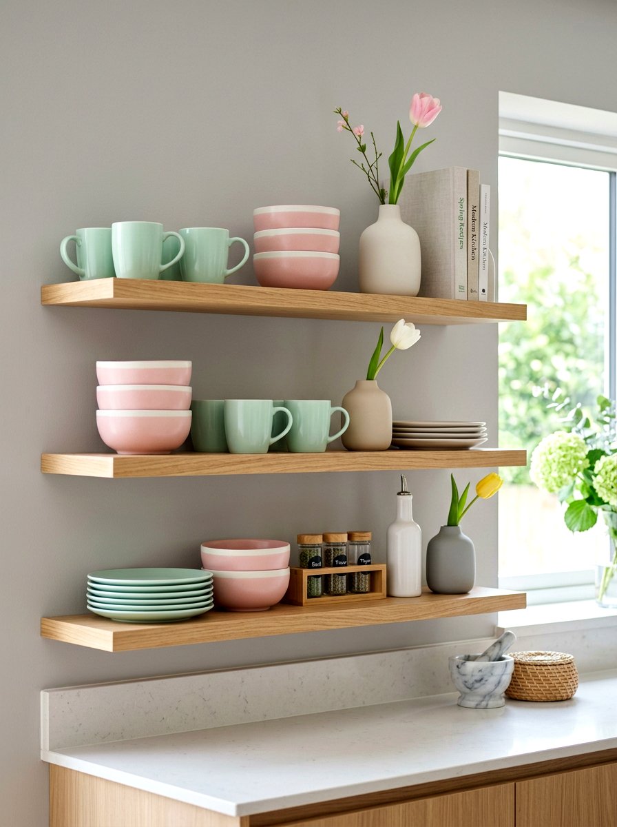 25 Spring Open Shelving Decor Ideas for a Fresh Kitchen Look