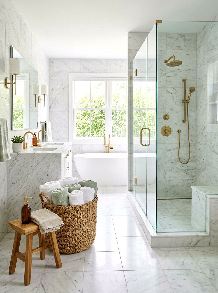 Bathroom towel basket spring - 25 Spring Basket Decor Ideas