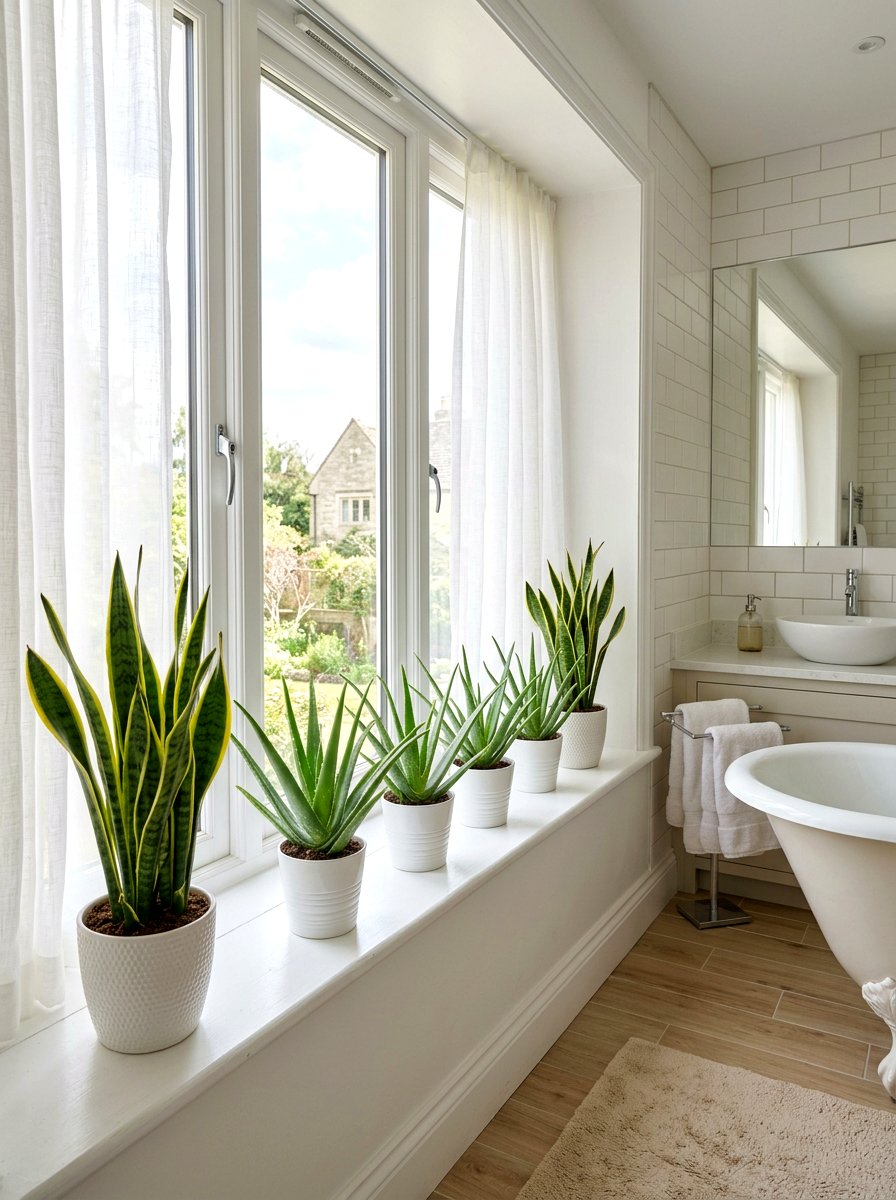 Bathroom window plants - 25 Spring Bathroom Plant Display Ideas