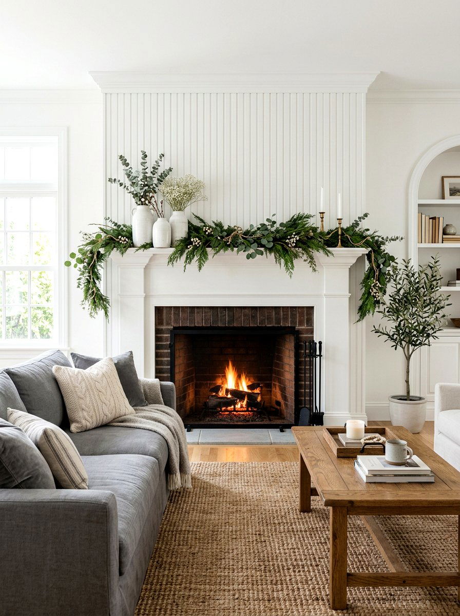 Beadboard Fireplace Surround - 25 Spring Beadboard Decor Ideas