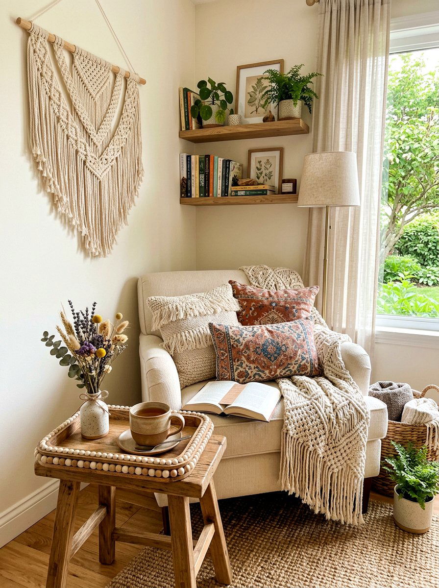 Beaded Wood Boho Tray - 25 Spring Serving Tray Ideas