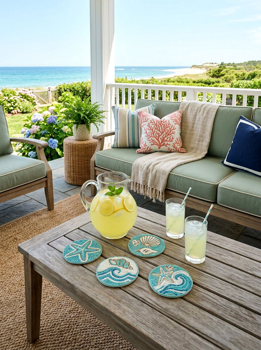 Beaded coasters - 25 Spring Beaded Decor Ideas