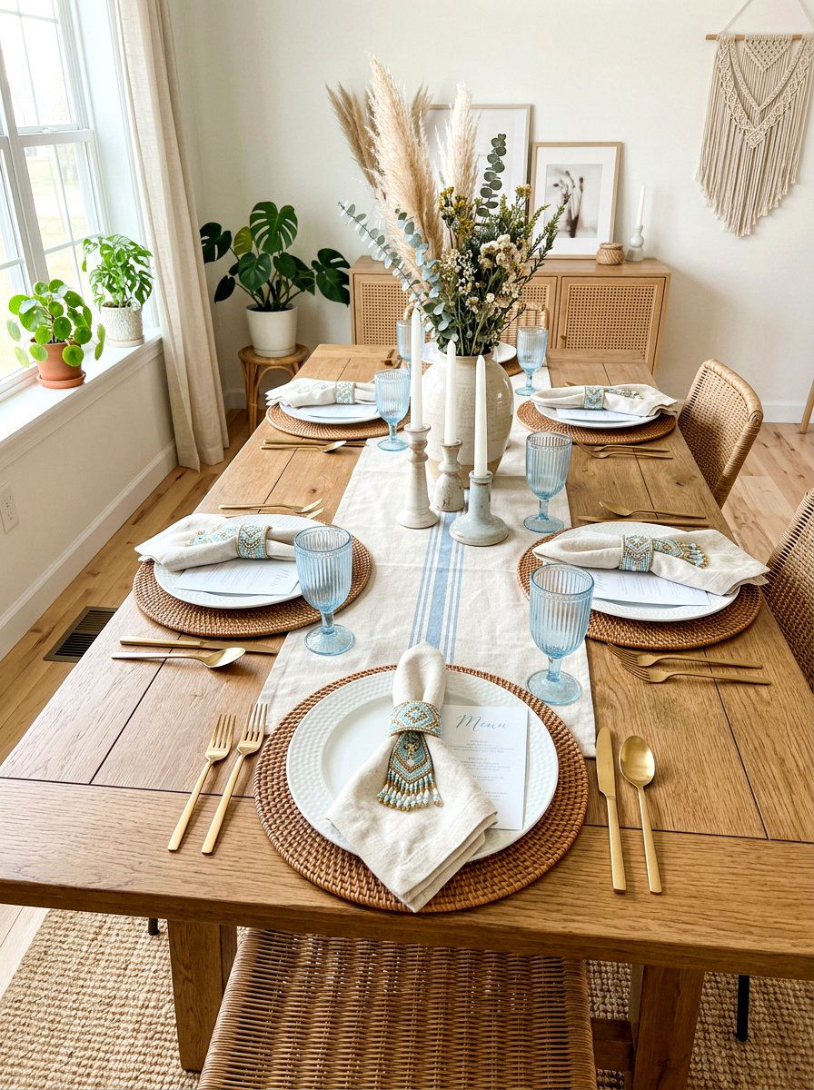 Beaded napkin rings - 25 Spring Beaded Decor Ideas