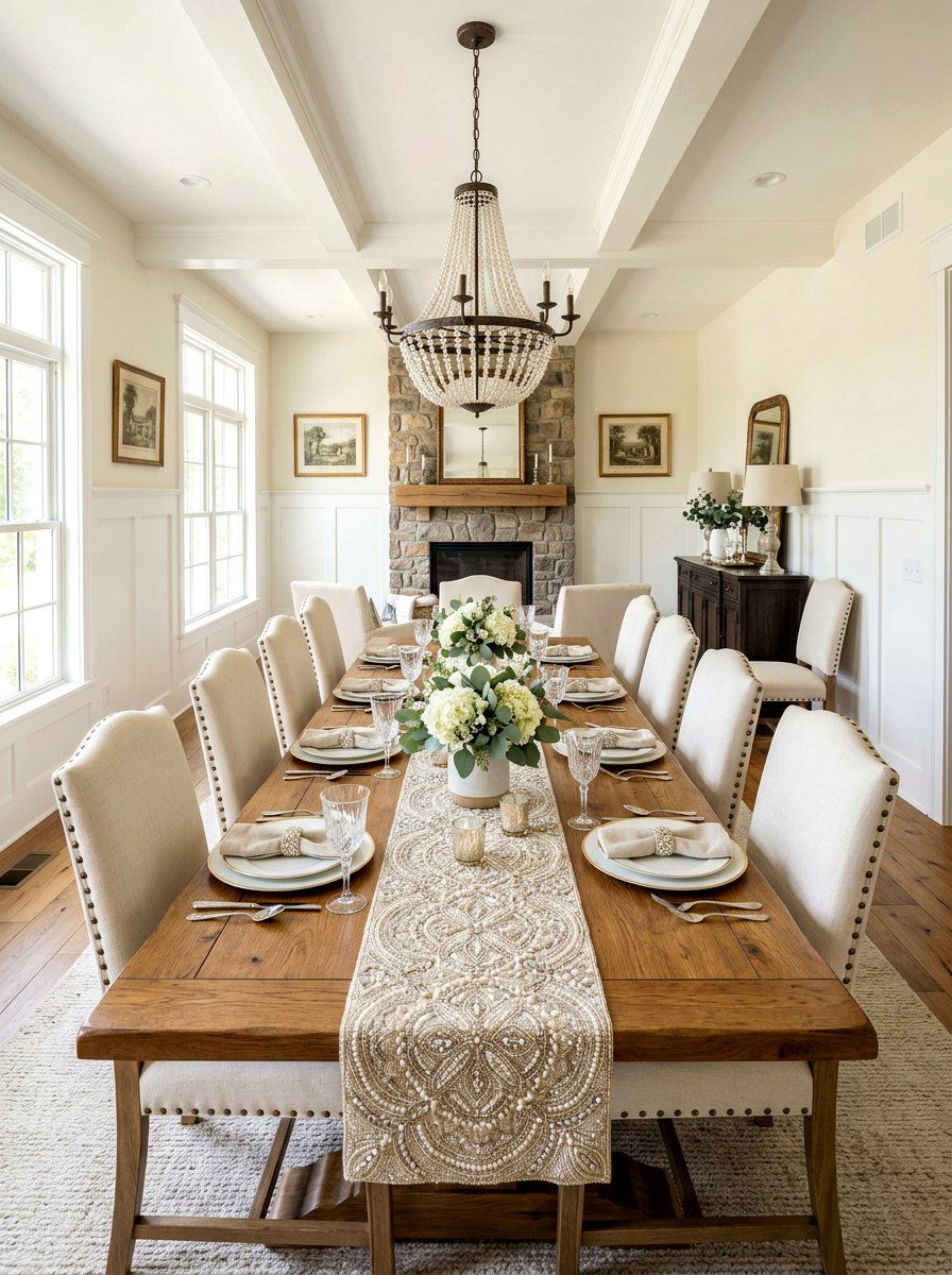 Beaded table runner - 25 Spring Beaded Decor Ideas