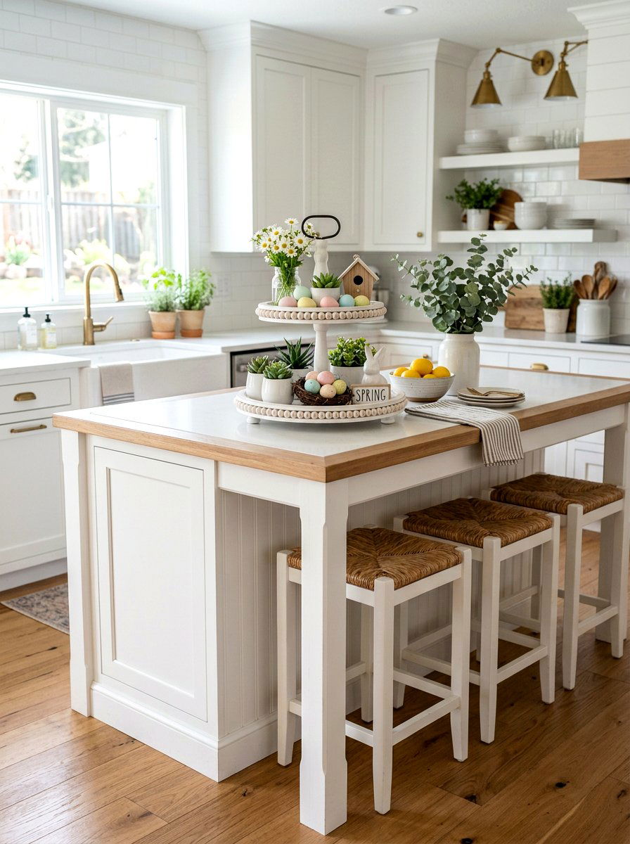 Beaded tiered tray - 25 Spring Beaded Decor Ideas