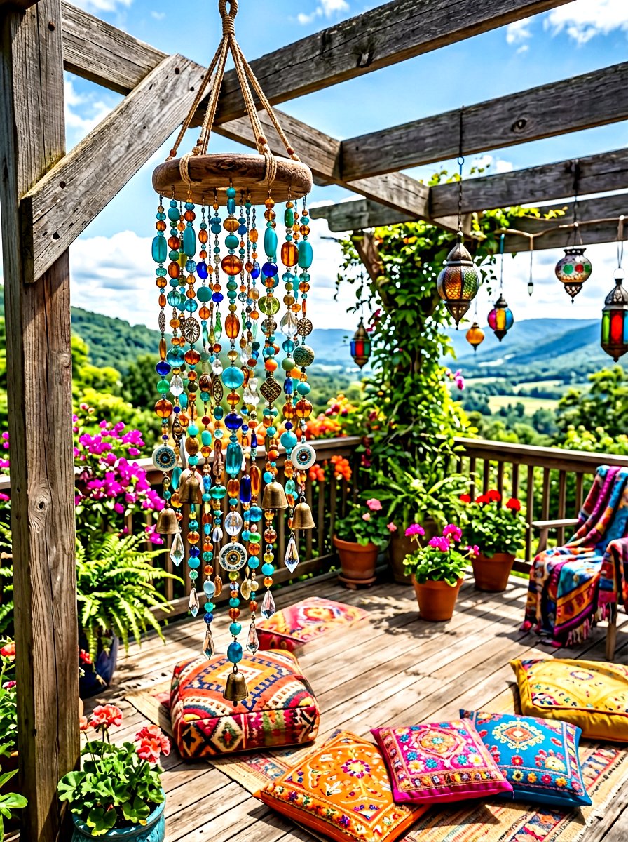 Beaded wind chime - 25 Spring Wind Chime Ideas