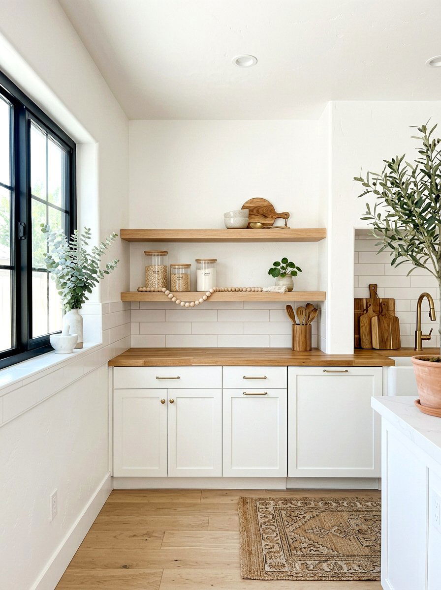 Beaded wood garland - 25 Spring Kitchen Shelf Decor Ideas