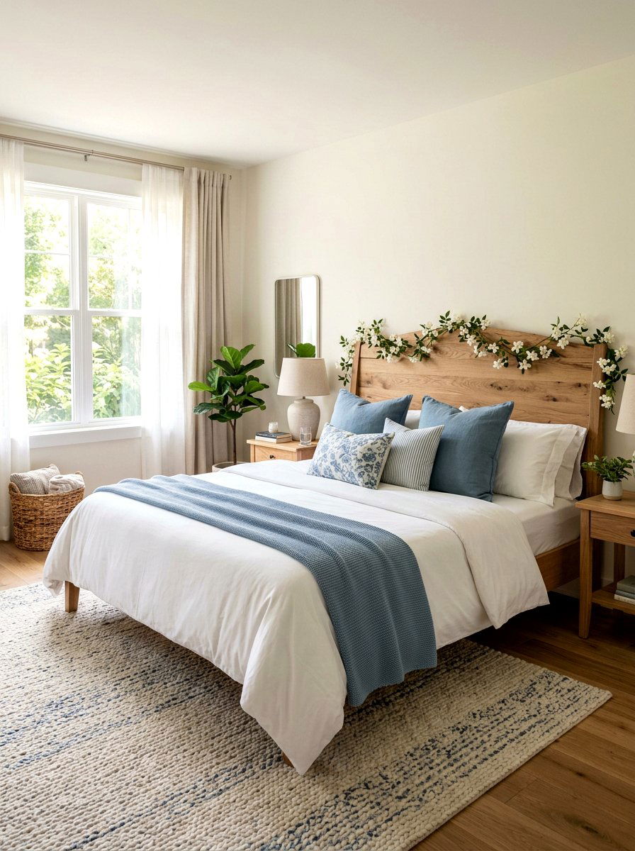 Bedroom Headboard Flower Strand - 25 Spring Floral Garland Ideas