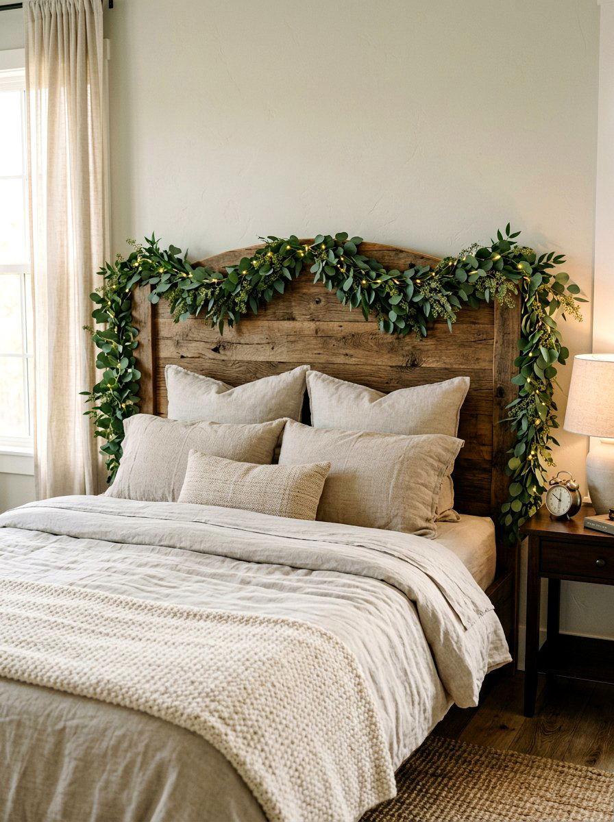 Bedroom Headboard Garland - 25 Spring Eucalyptus Garland Ideas