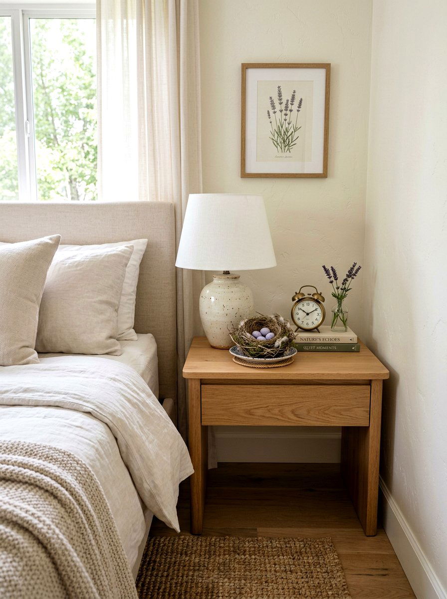 Bedroom Nightstand Accent - 25 Spring Bird Nest Decor Ideas