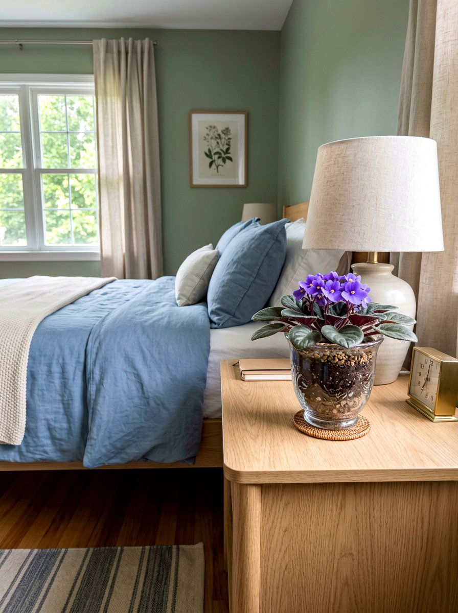 Bedroom Nightstand Plant - 25 Spring African Violet Display Ideas