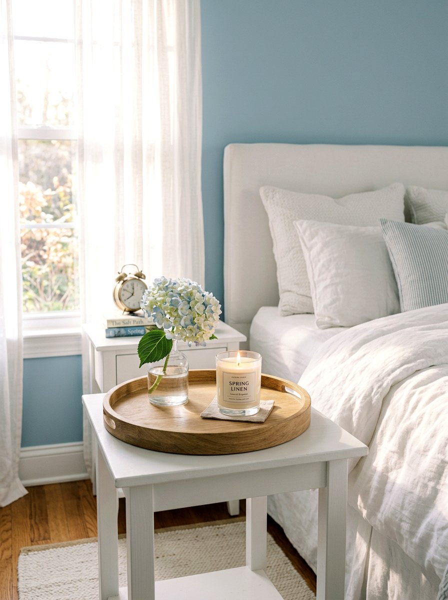 Bedroom Nightstand Spring Tray - 25 Spring Wooden Tray Decor Ideas