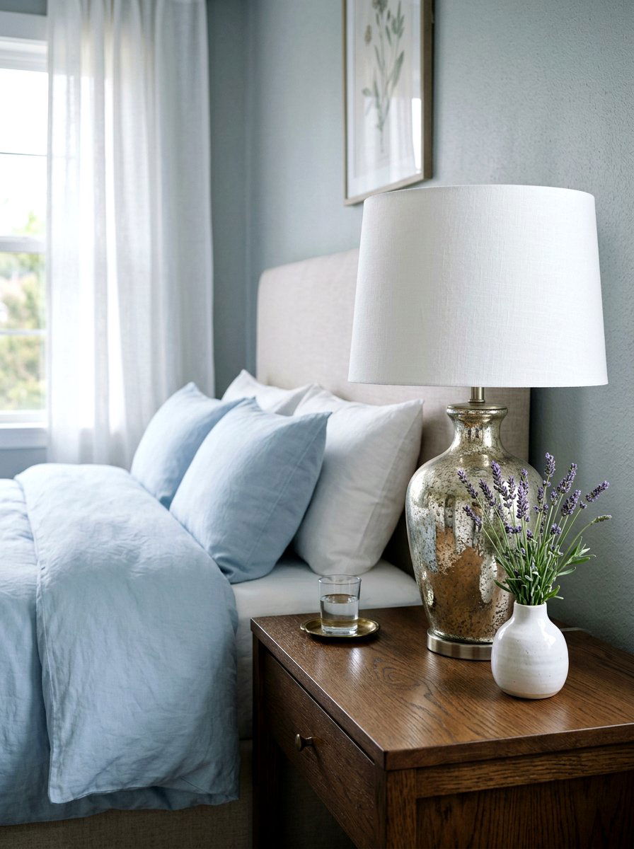 Bedroom nightstand mercury glass lamp - 25 Spring Mercury Glass Decor Ideas