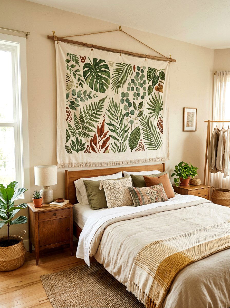 Bedroom wall tapestry - 25 Spring Bedroom Wall Decor Ideas