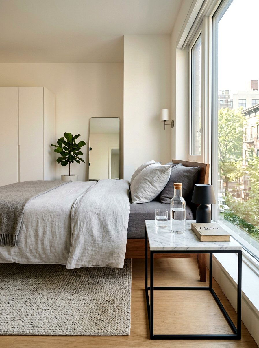 Bedside Water Carafe - 25 Spring Bedroom Nightstand Styling Ideas