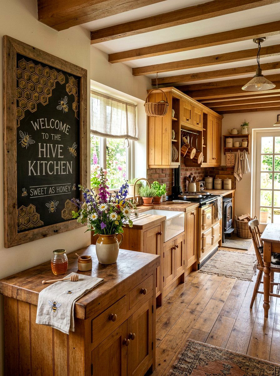 Bee And Honeycomb Spring Art - 25 Spring Chalkboard Lettering Ideas