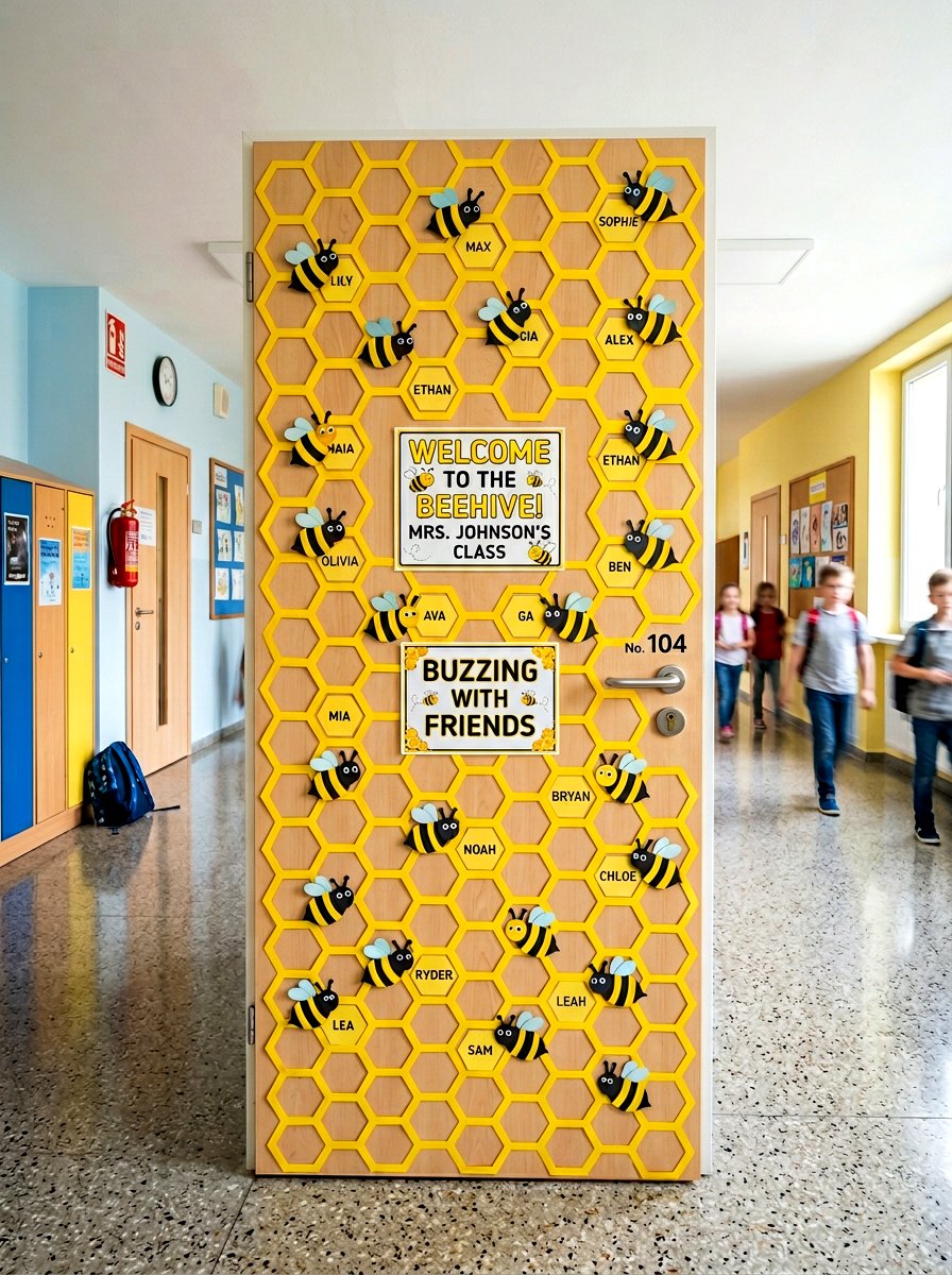 Bee Classroom Door - 25 Spring Door Decoration Ideas for Classroom