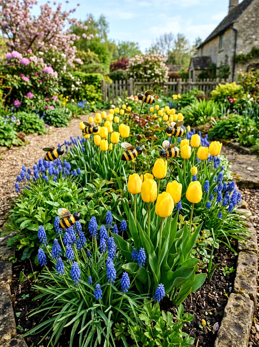 Bee Garden Stakes - 25 Spring Insect Decor Ideas