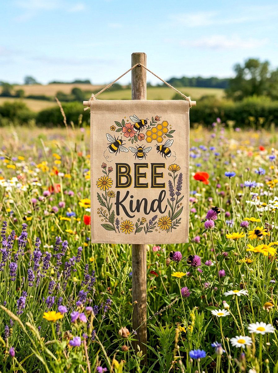 Bee Kind Garden Flag - 25 Spring Garden Flag Ideas