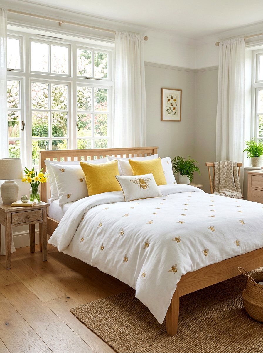 Bee Motif Bedding Sets - 25 Spring Insect Decor Ideas
