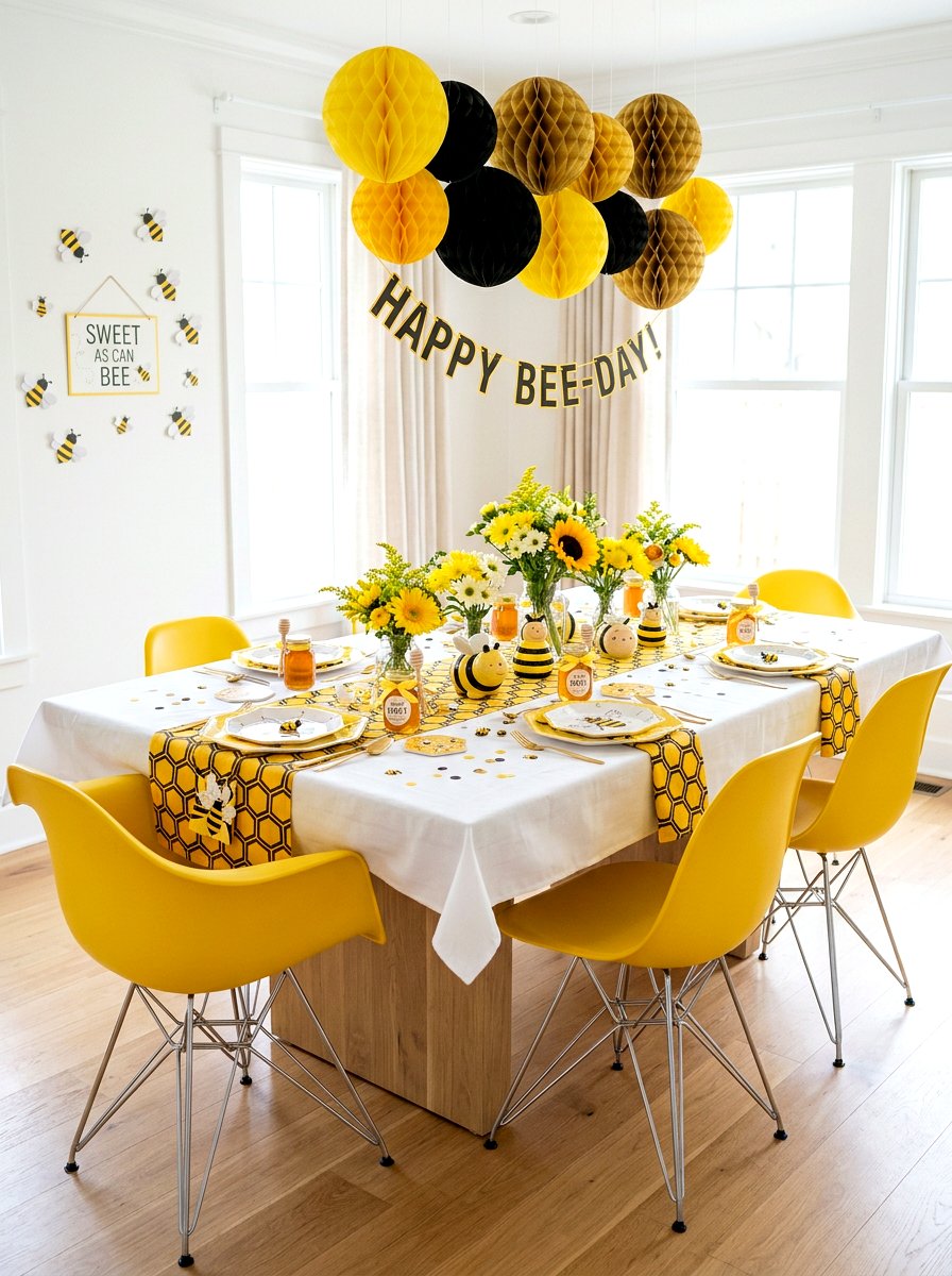 Bee Party Theme - 25 Spring Kids Table Decor Ideas
