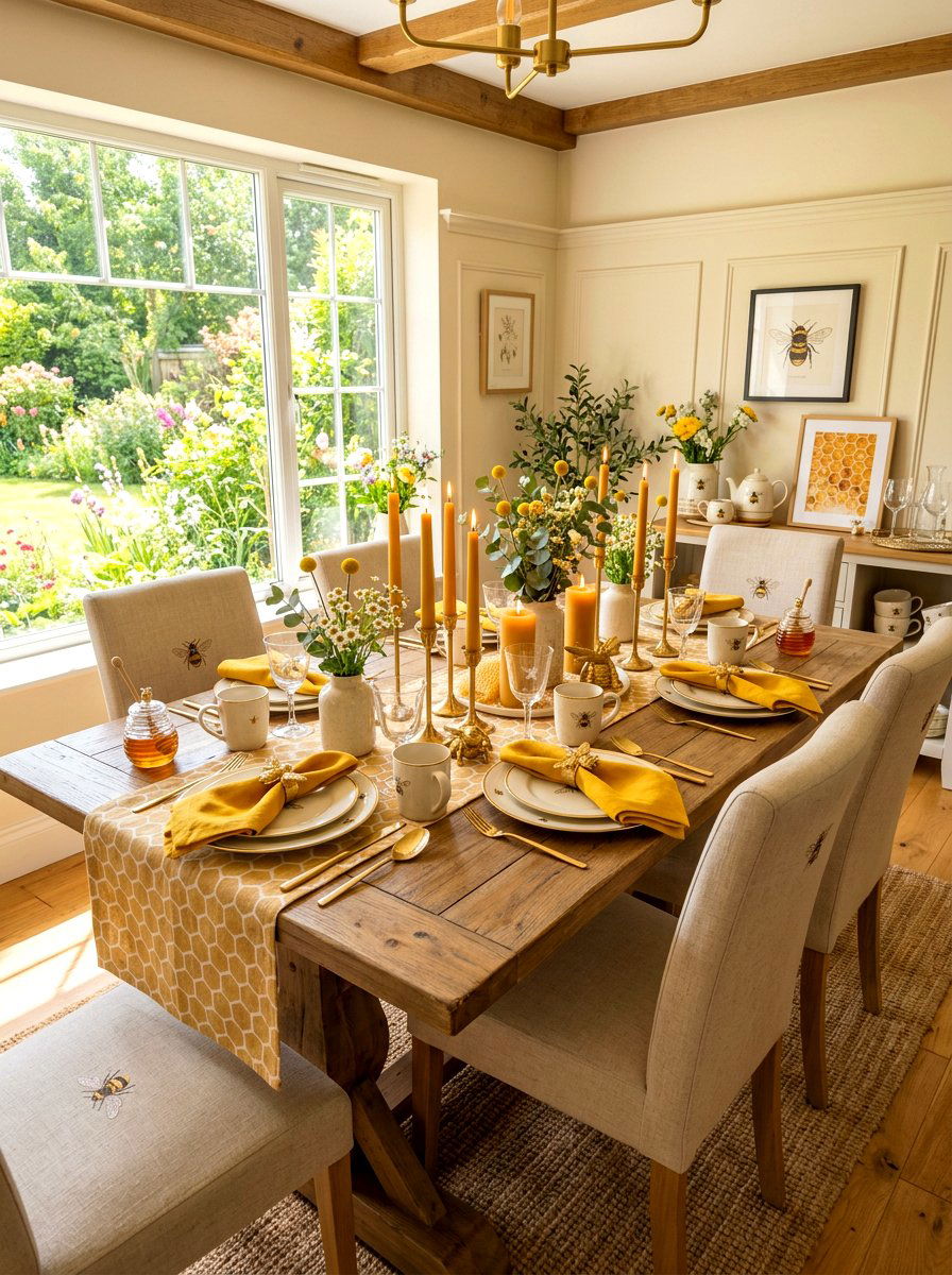 Bee Theme Table - 25 Spring Nature Table Ideas