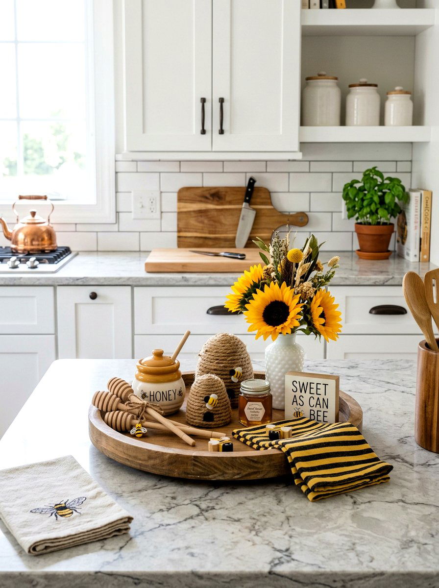 Bee Theme Tray - 25 Spring Tiered Tray Ideas for Kitchen