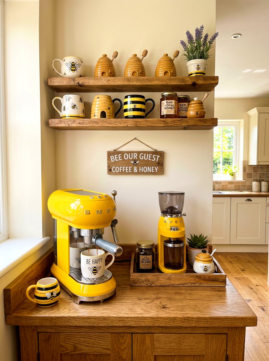Bee theme coffee bar - 25 Spring Bee Decor Ideas