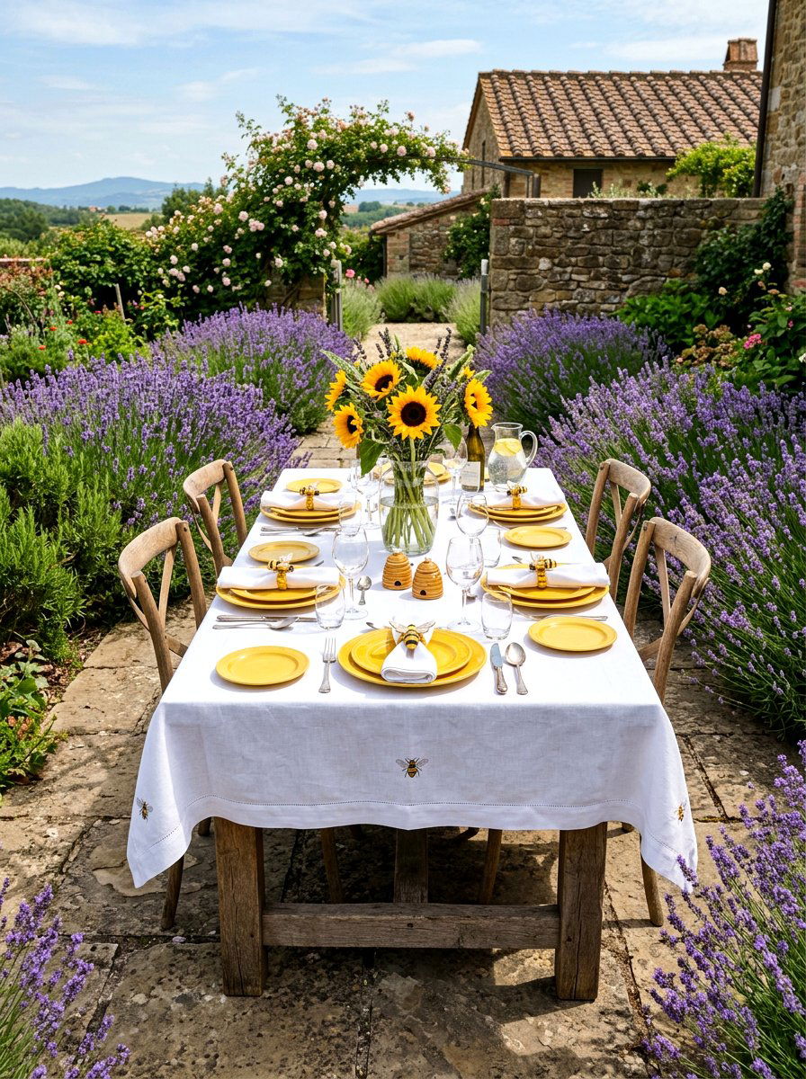 Bee theme patio table - 25 Spring Bee Decor Ideas