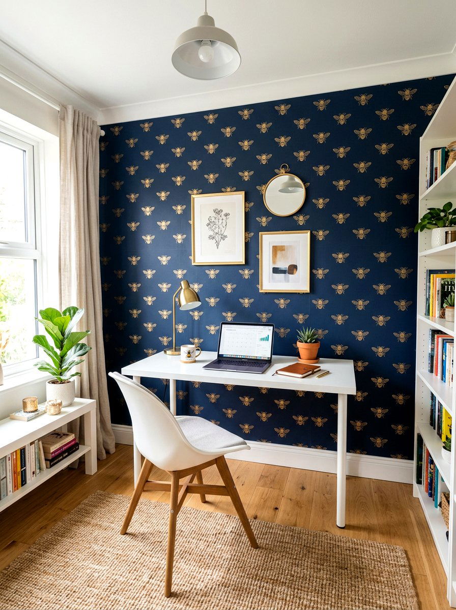 Bee wallpaper accent wall - 25 Spring Bee Decor Ideas