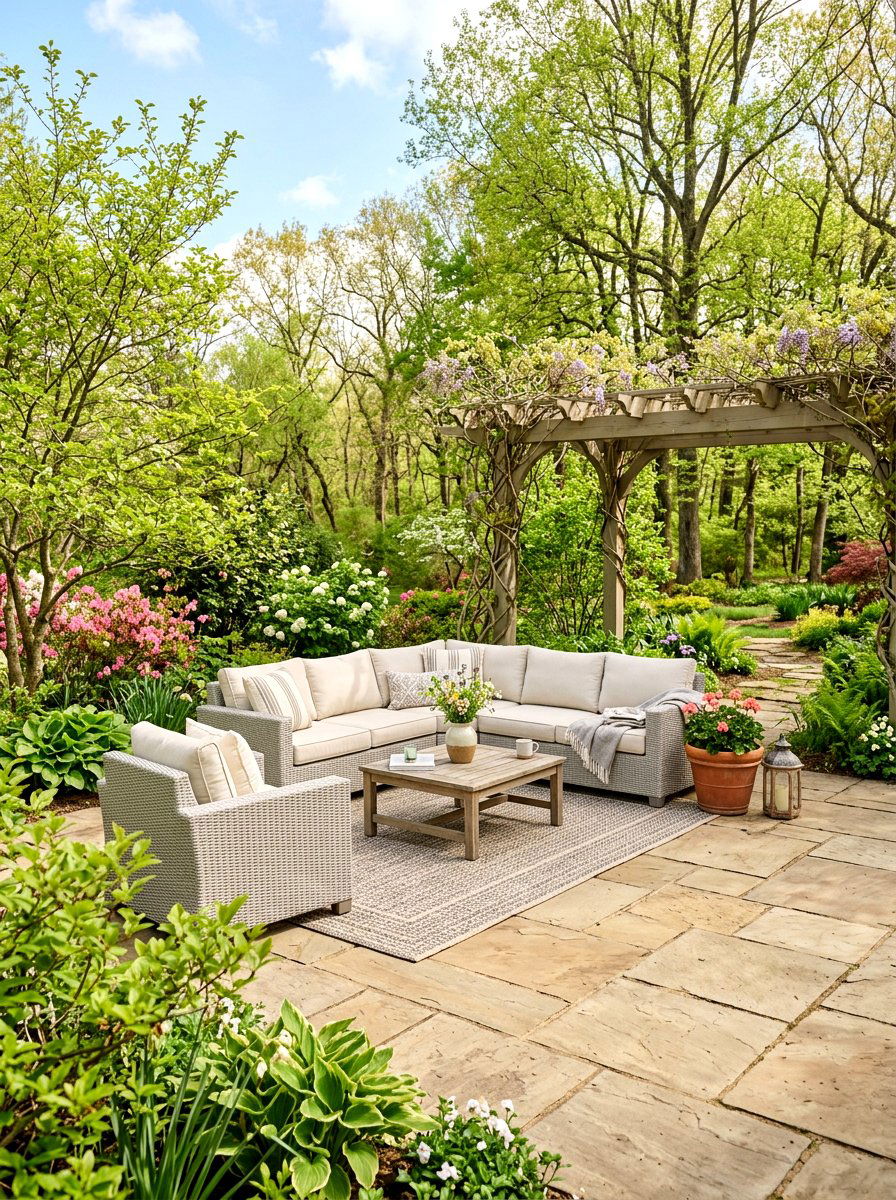 Beige Patio Area - 25 Spring Neutral Decor Ideas