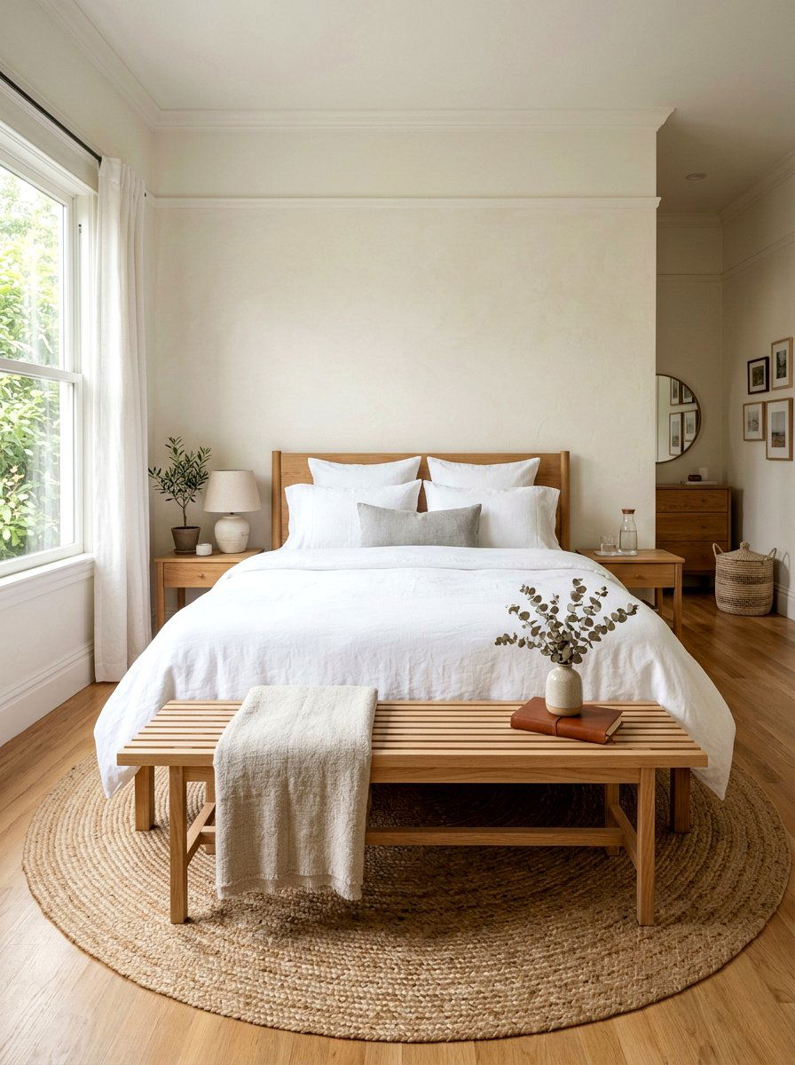 Bench At Foot Of Bed - 25 Spring Bedroom Refresh Ideas