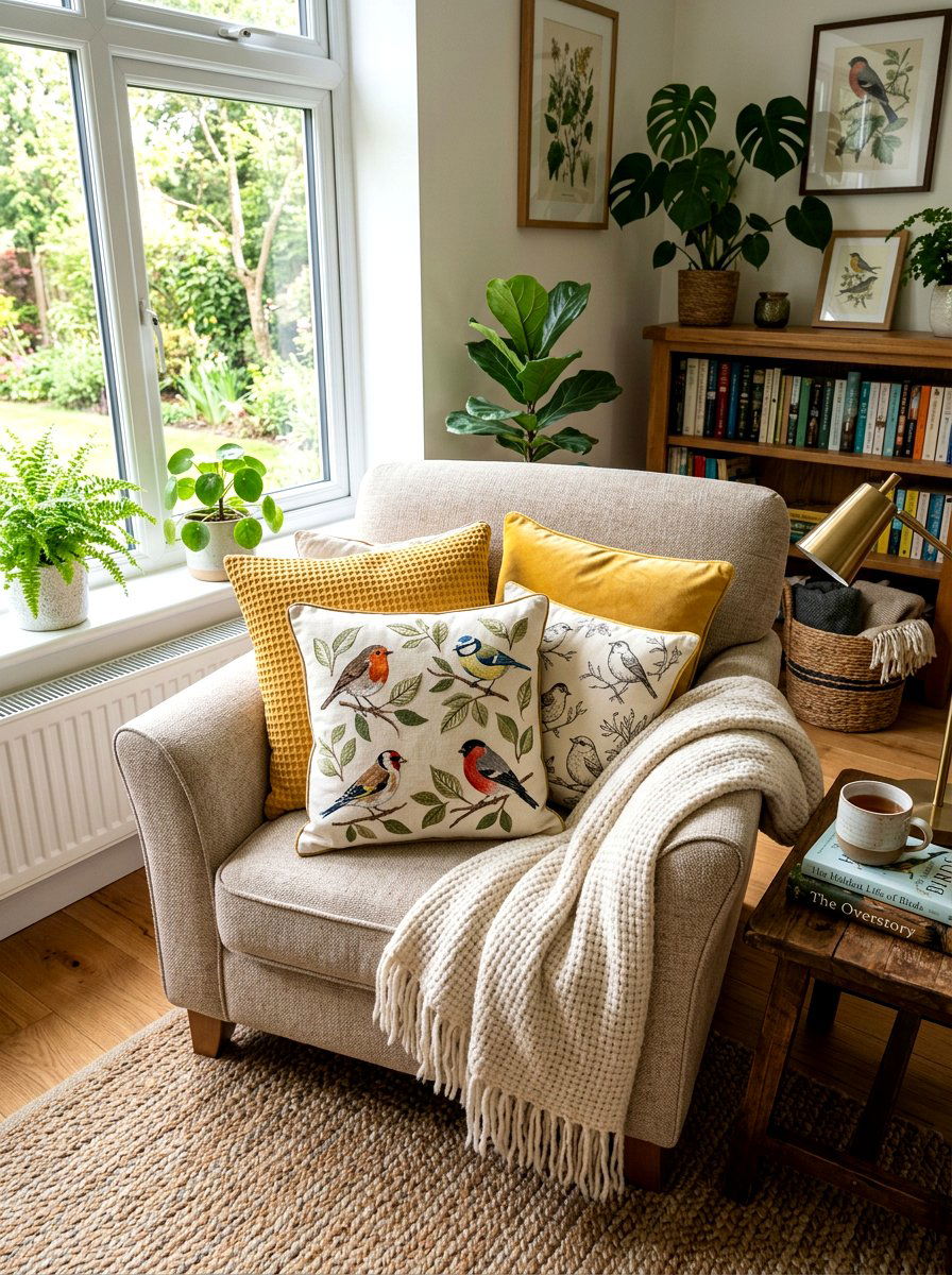 Bird Accent Pillow - 25 Spring Bird Decor Ideas