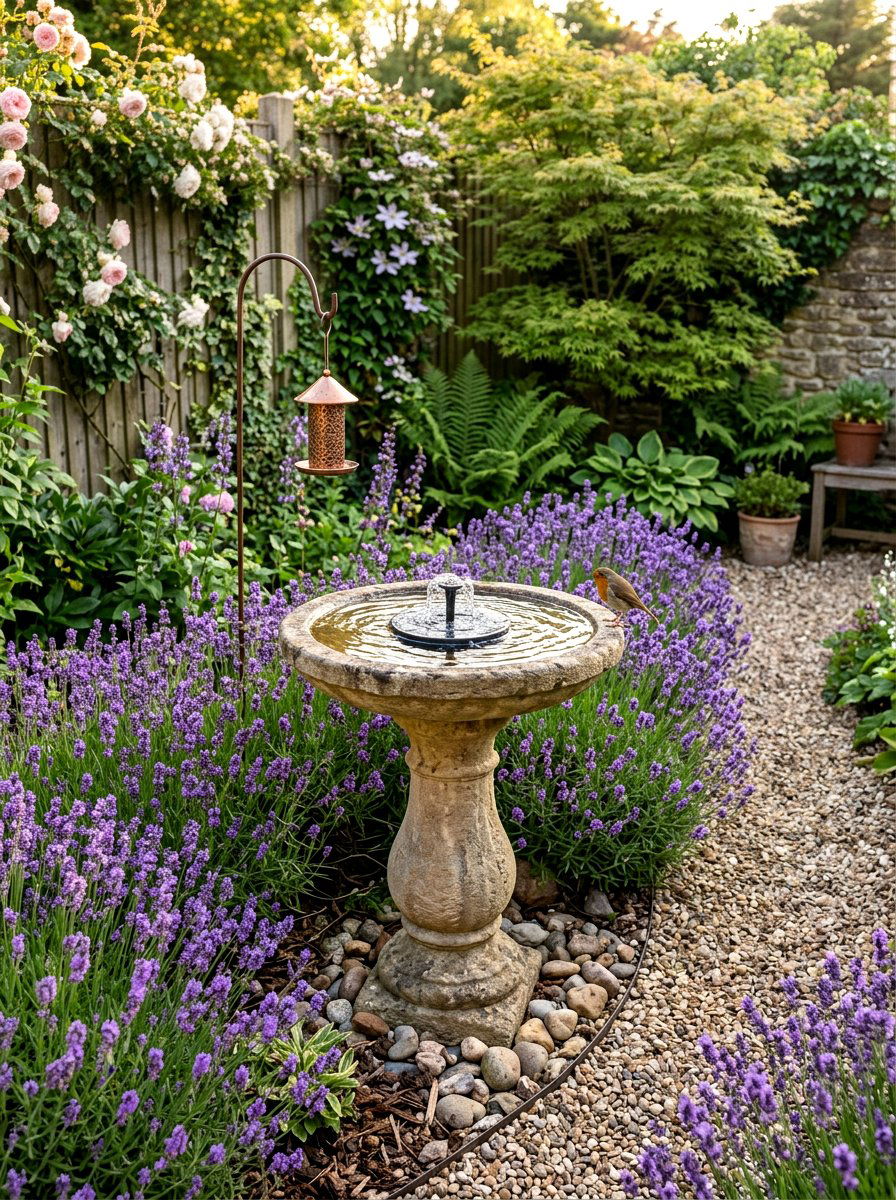 Bird Bath Station - 25 Spring Backyard Corner Decor Ideas