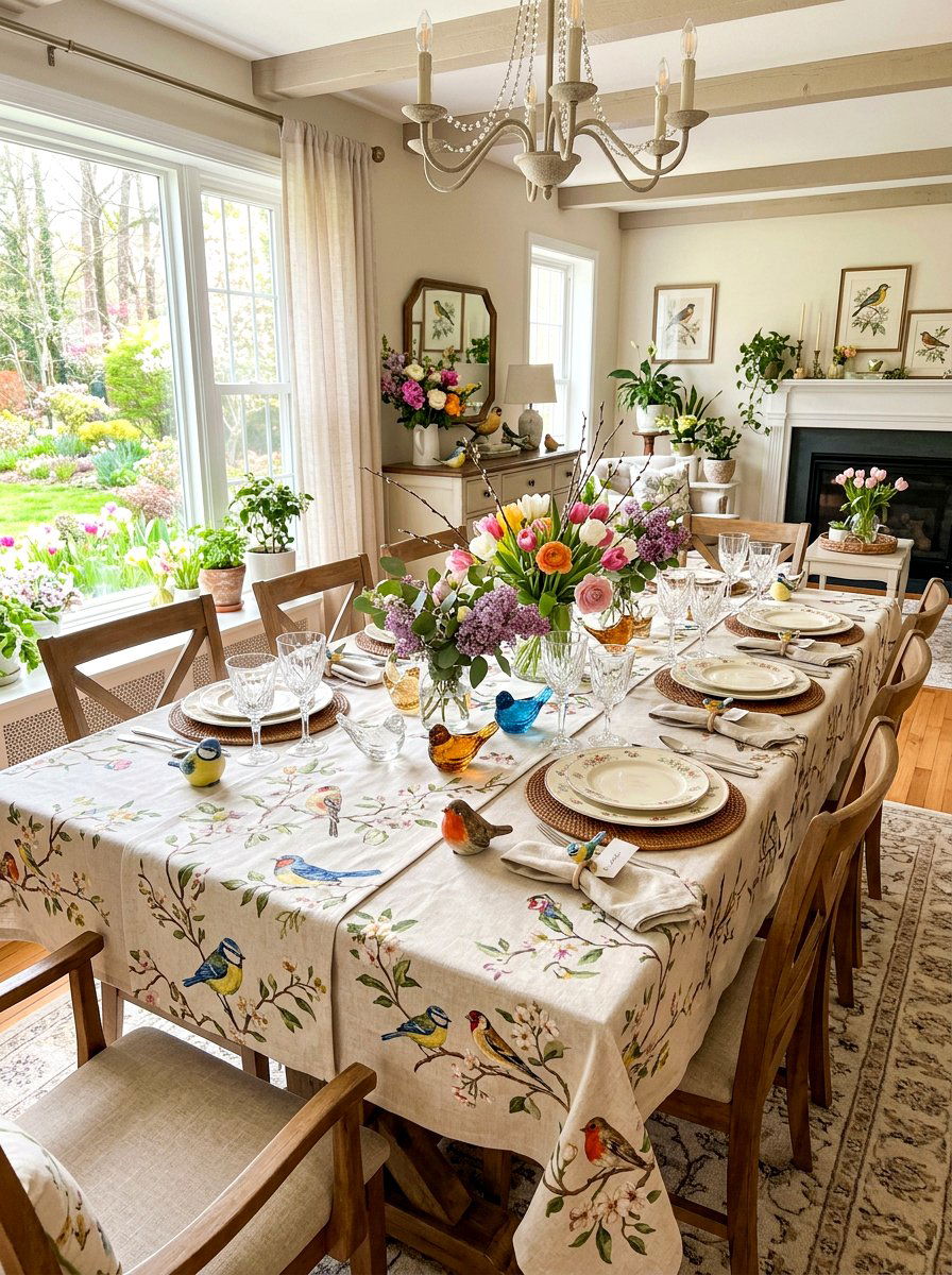 Bird Dining Table - 25 Spring Bird Decor Ideas