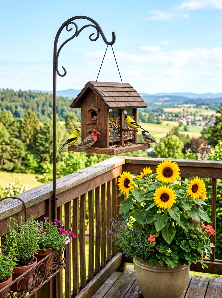 Bird Feeder Station - 25 Spring Balcony Decor Ideas