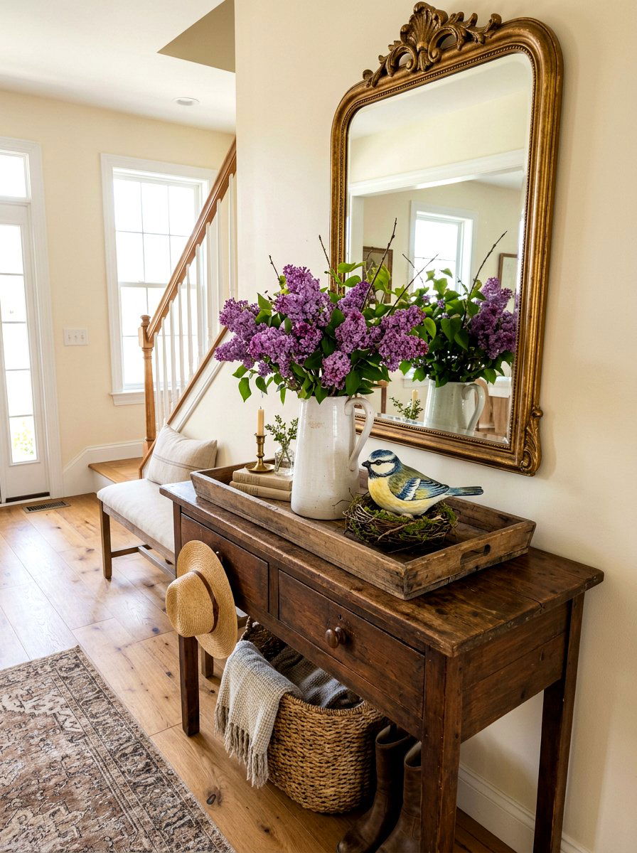 Bird Figurine With Spring Flowers - 25 Spring Ceramic Bird Ideas