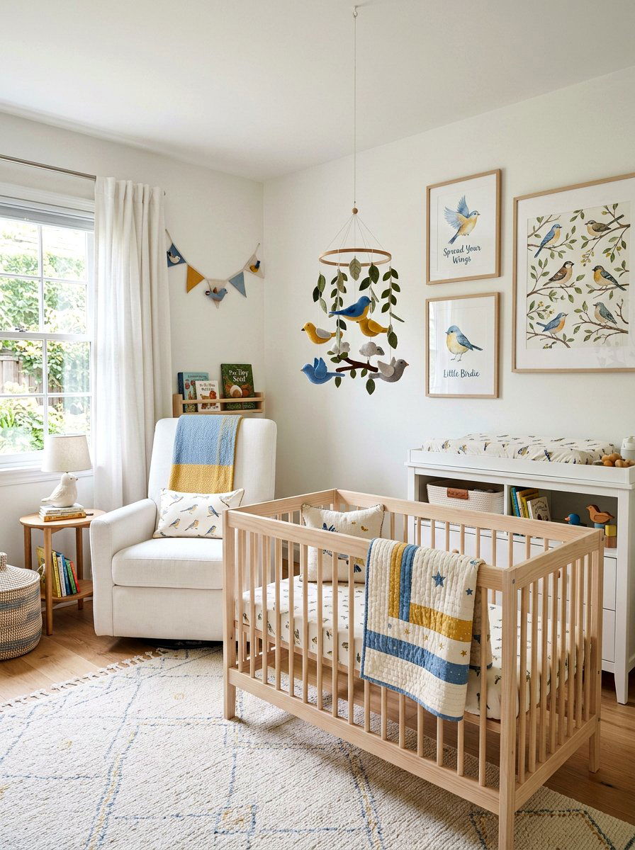 Bird Illustration Nursery - 25 Spring Bird Decor Ideas