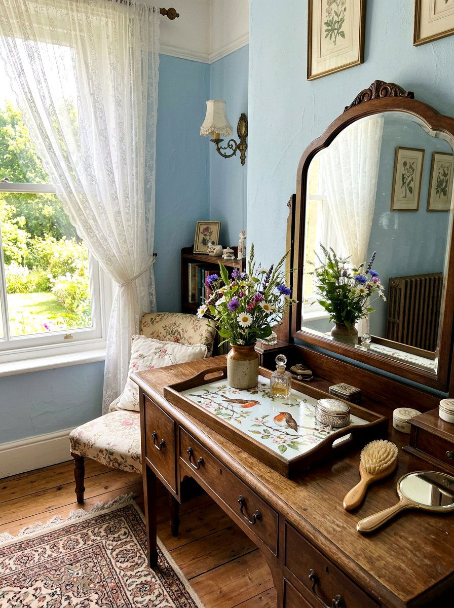 Bird Motif Tray - 25 Spring Vanity Tray Ideas