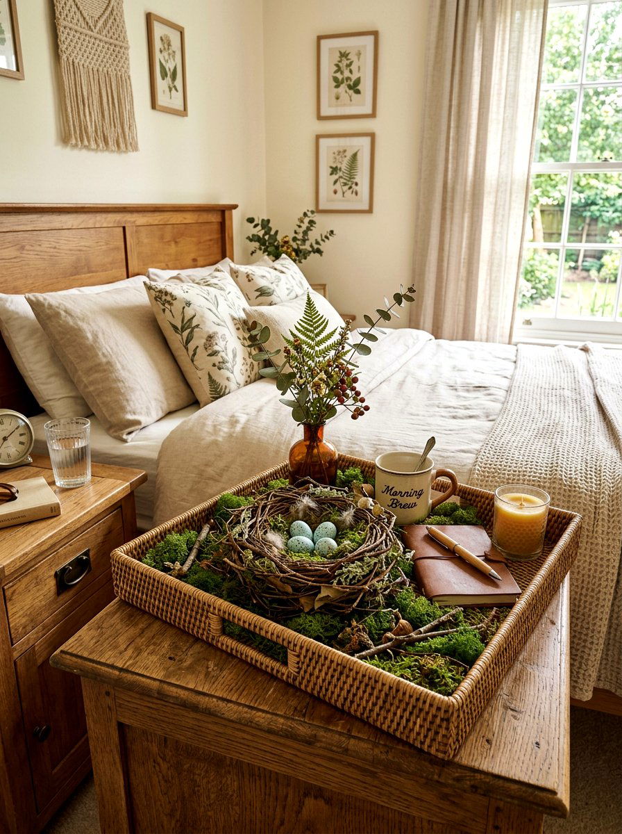 Bird Nest Bedroom Tray - 25 Spring Bedroom Tray Styling Ideas