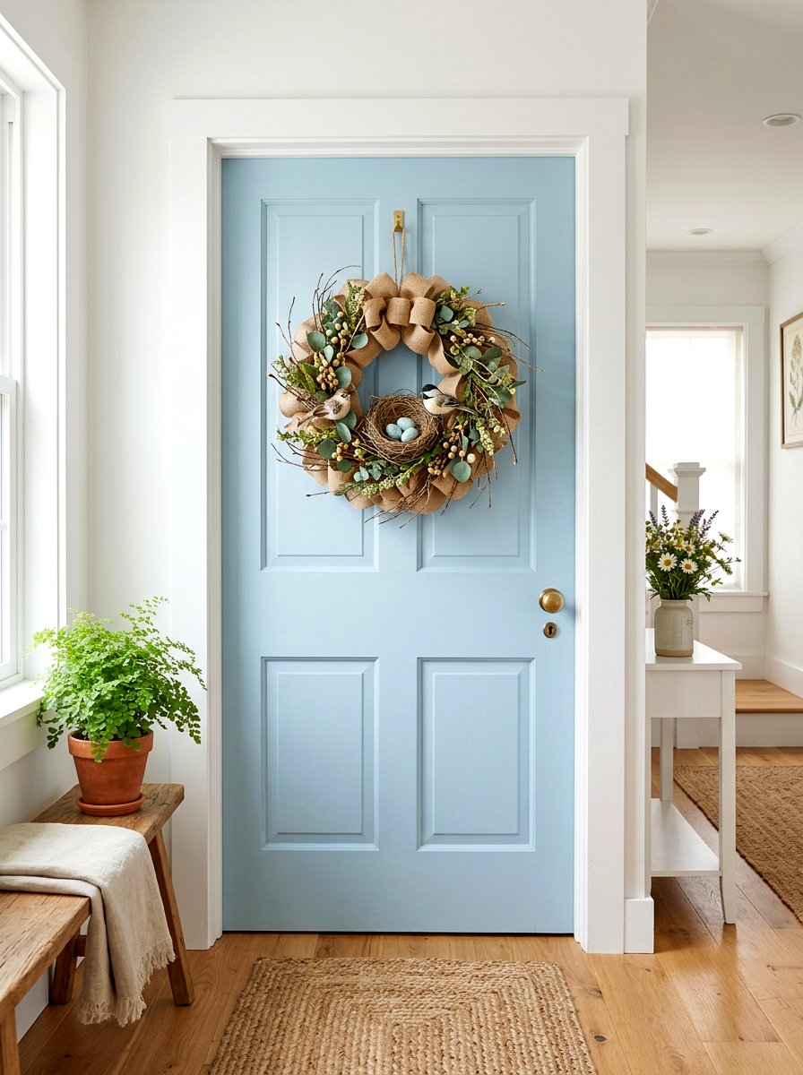 Bird Nest Burlap Wreath - 25 Spring Burlap Wreath Ideas